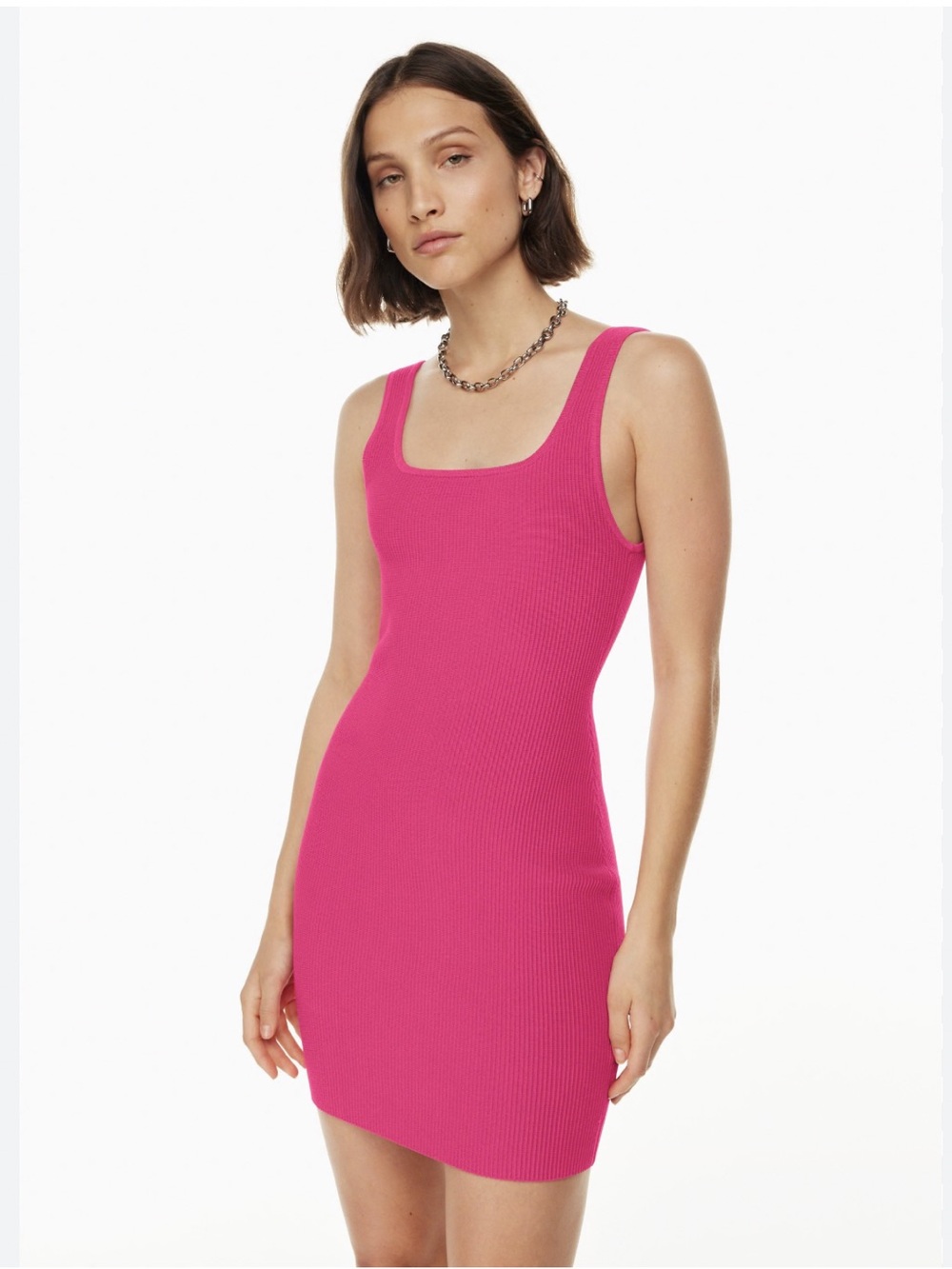 Babaton Sculpt Knit Squareneck Mini Dress